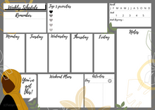 Load image into Gallery viewer, Notepads|Weekly Schedule/Weekly Planner/Desktop planner- Muslim girls- Featuring hijabis