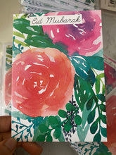 Load image into Gallery viewer, Eid Cards - Pack of 6 or single one- Modern Watercolour Floral Eid Cards