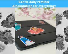 Load image into Gallery viewer, Stickers- Featuring a Hijabi and flowers - caption Alhamdulilah for Everything